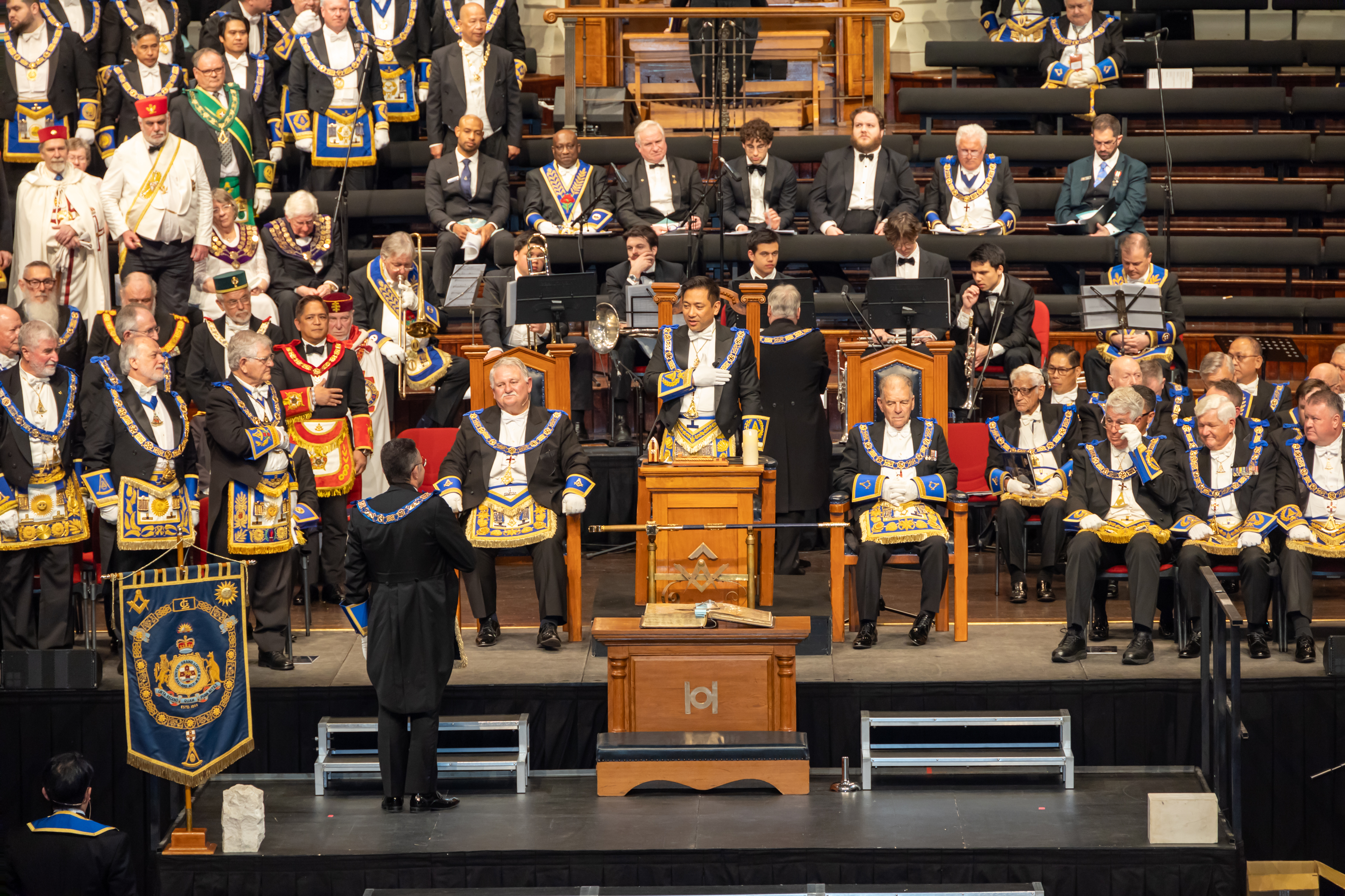 Masonic ceremony in progress